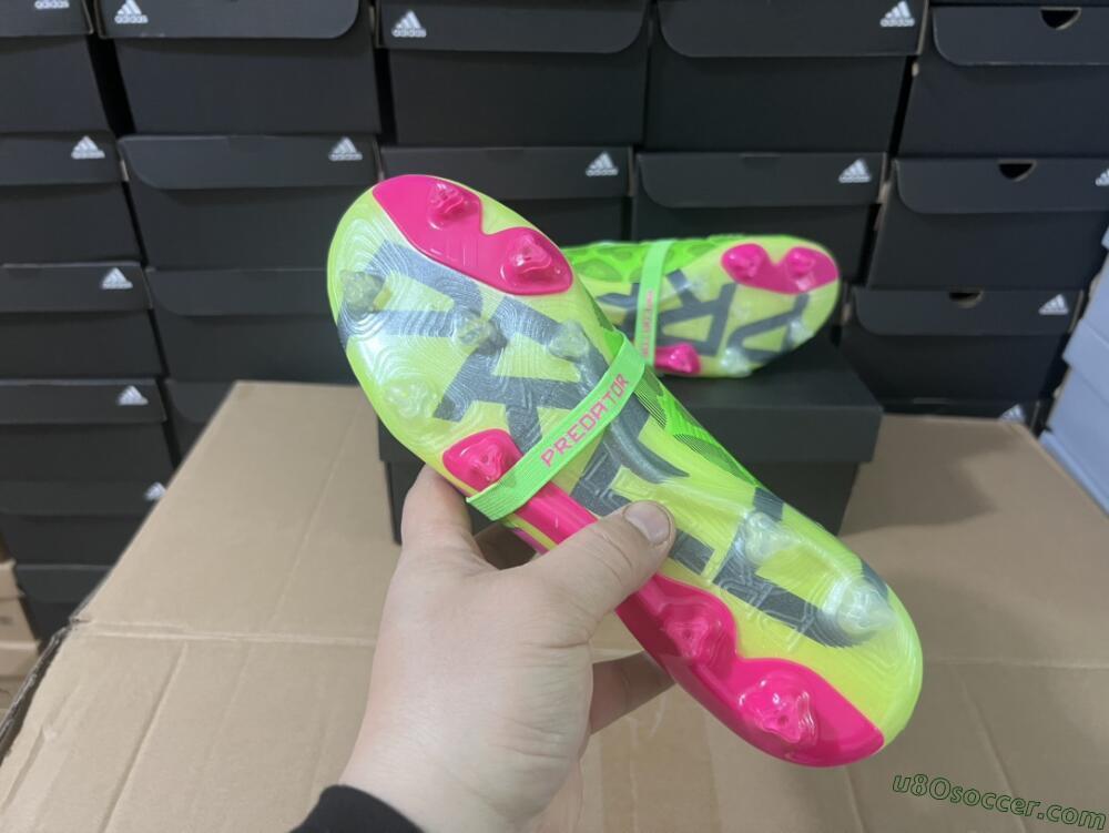Adidas Predator Elite Foldover Tongue FG Firm Ground Soccer Cleats - Green/Pink/Purple/Yellow