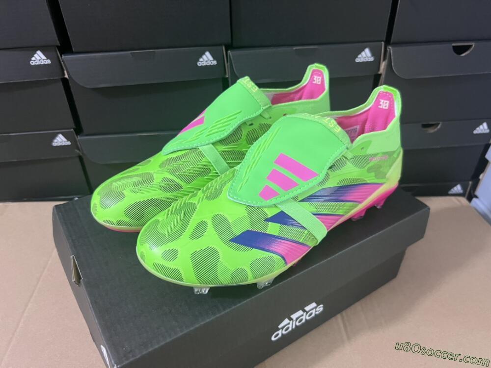 Adidas Predator Elite Foldover Tongue FG Firm Ground Soccer Cleats - Green/Pink/Purple/Yellow