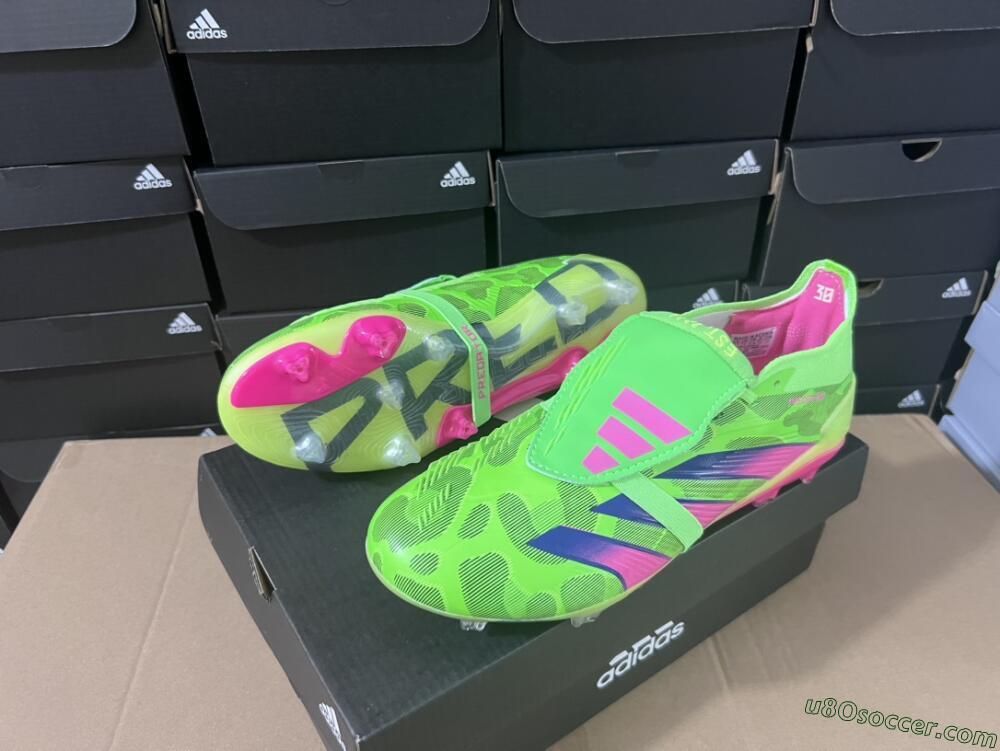 Adidas Predator Elite Foldover Tongue FG Firm Ground Soccer Cleats - Green/Pink/Purple/Yellow