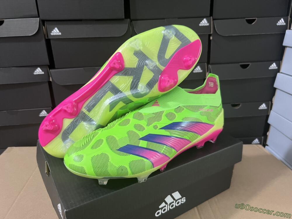 Adidas Predator Accuracy+ FG Firm Ground Soccer Cleats - Green/Purple/Yellow