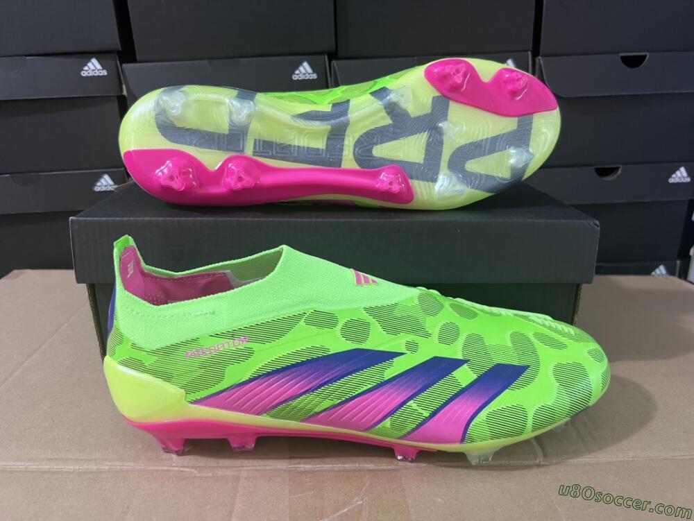 Adidas Predator Accuracy+ FG Firm Ground Soccer Cleats - Green/Purple/Yellow