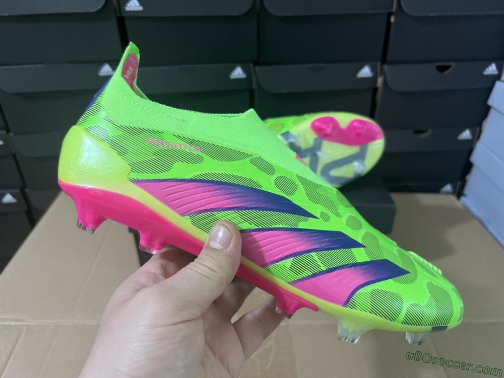 Adidas Predator Accuracy+ FG Firm Ground Soccer Cleats - Green/Purple/Yellow