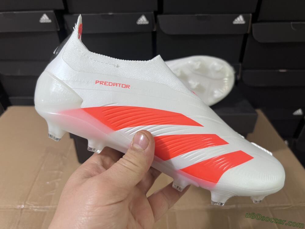 Adidas Predator Accuracy+ FG Firm Ground Soccer Cleats - Beige/White/Red
