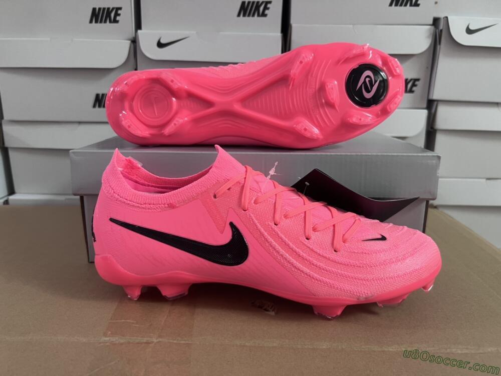 Nike Phantom Luna 2 Elite LV8 FG Firm Ground Soccer Cleats - Red/Black/Pink