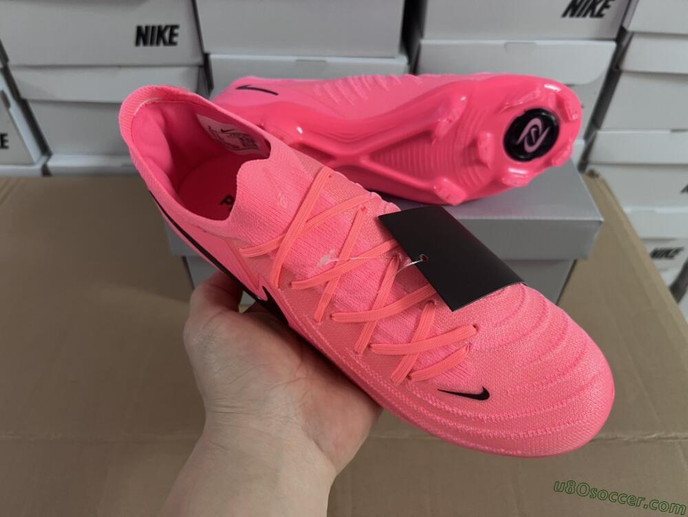 Nike Phantom Luna 2 Elite LV8 FG Firm Ground Soccer Cleats - Red/Black/Pink