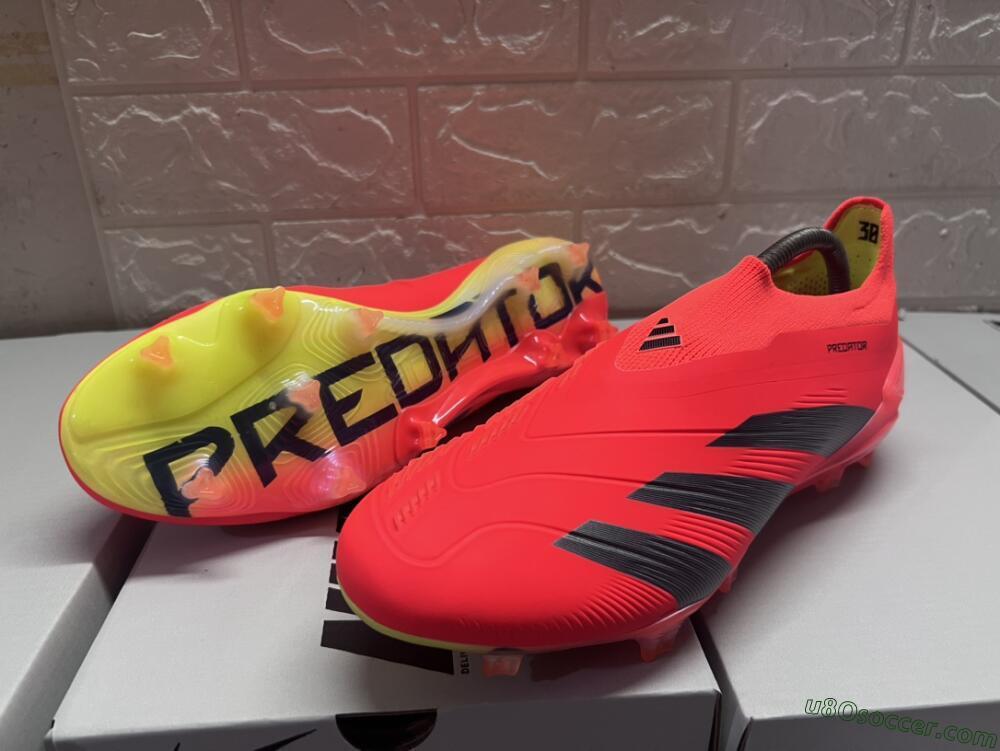 Adidas Predator Accuracy+ FG Firm Ground Soccer Cleats - Red/Black/Blue