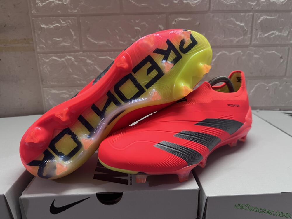 Adidas Predator Accuracy+ FG Firm Ground Soccer Cleats - Red/Black/Blue