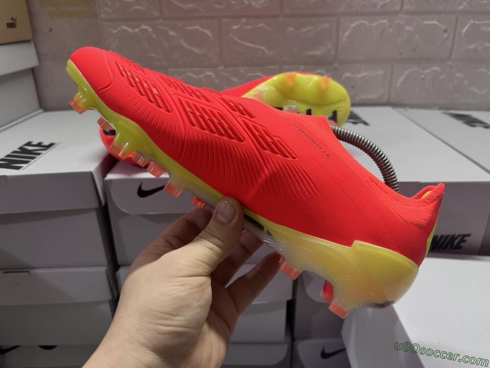 Adidas Predator Accuracy+ FG Firm Ground Soccer Cleats - Red/Black/Blue