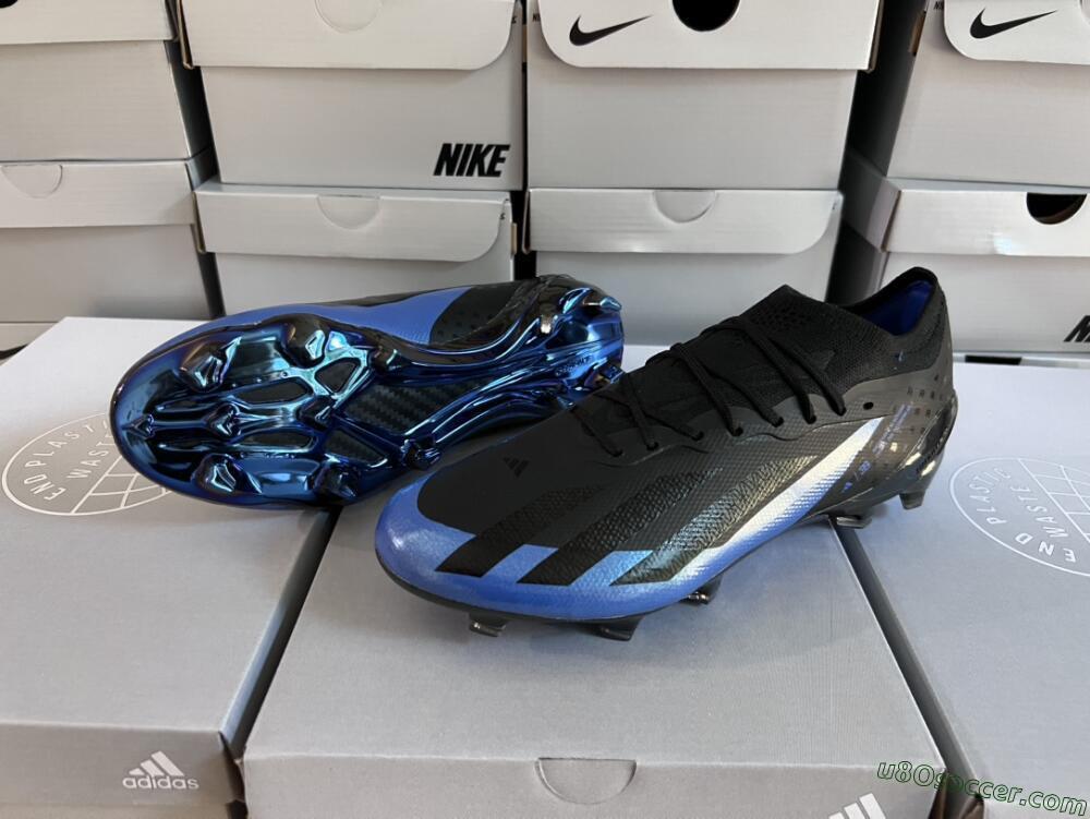 Adidas X Crazyfast.1 FG Firm Ground Soccer Cleats - Black/Blue/Gold