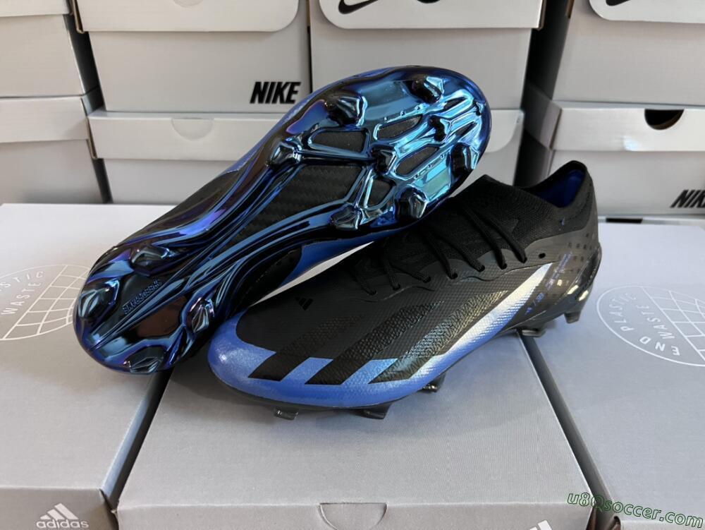Adidas X Crazyfast.1 FG Firm Ground Soccer Cleats - Black/Blue/Gold