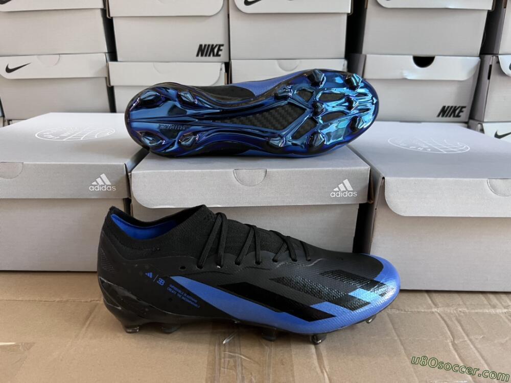 Adidas X Crazyfast.1 FG Firm Ground Soccer Cleats - Black/Blue/Gold