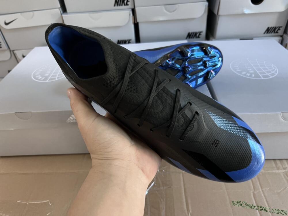 Adidas X Crazyfast.1 FG Firm Ground Soccer Cleats - Black/Blue/Gold
