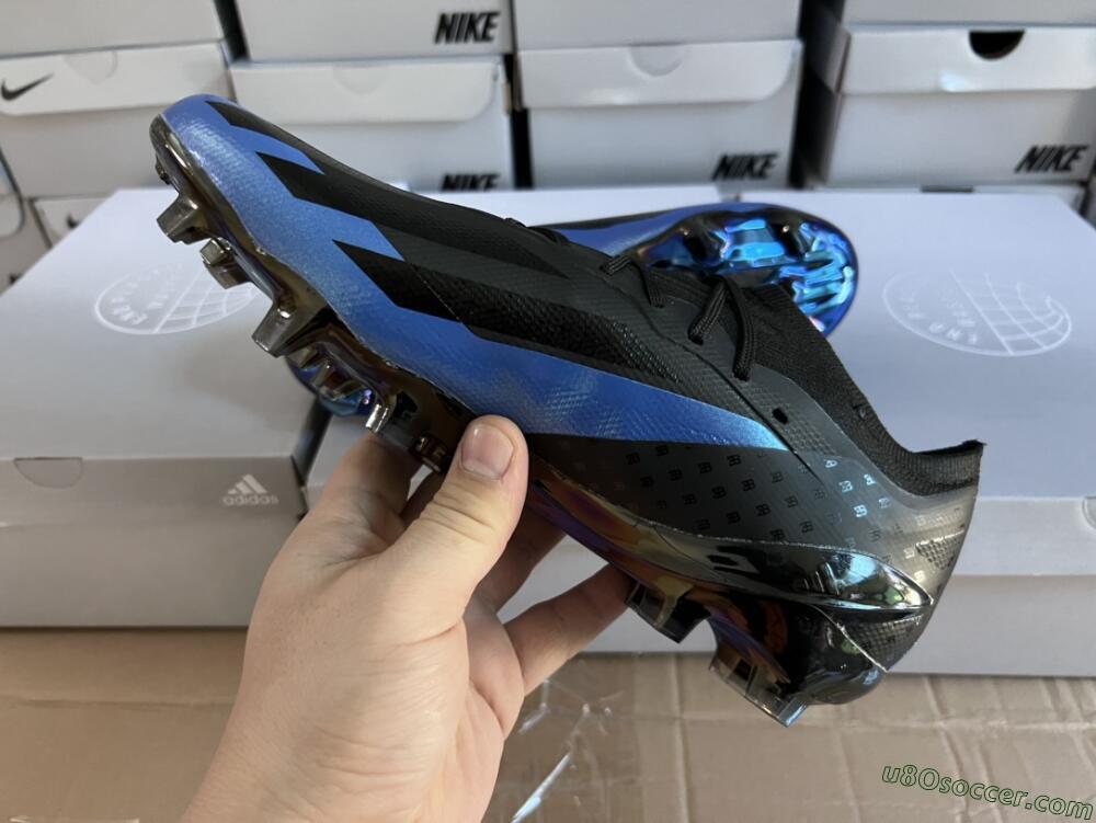 Adidas X Crazyfast.1 FG Firm Ground Soccer Cleats - Black/Blue/Gold
