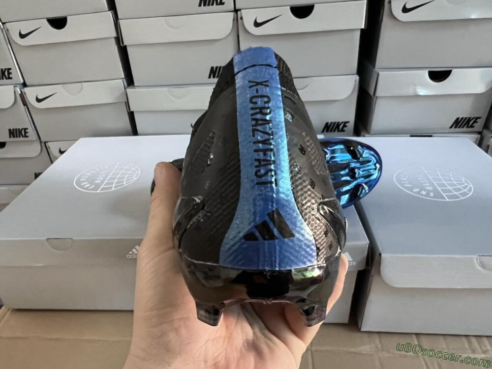 Adidas X Crazyfast.1 FG Firm Ground Soccer Cleats - Black/Blue/Gold