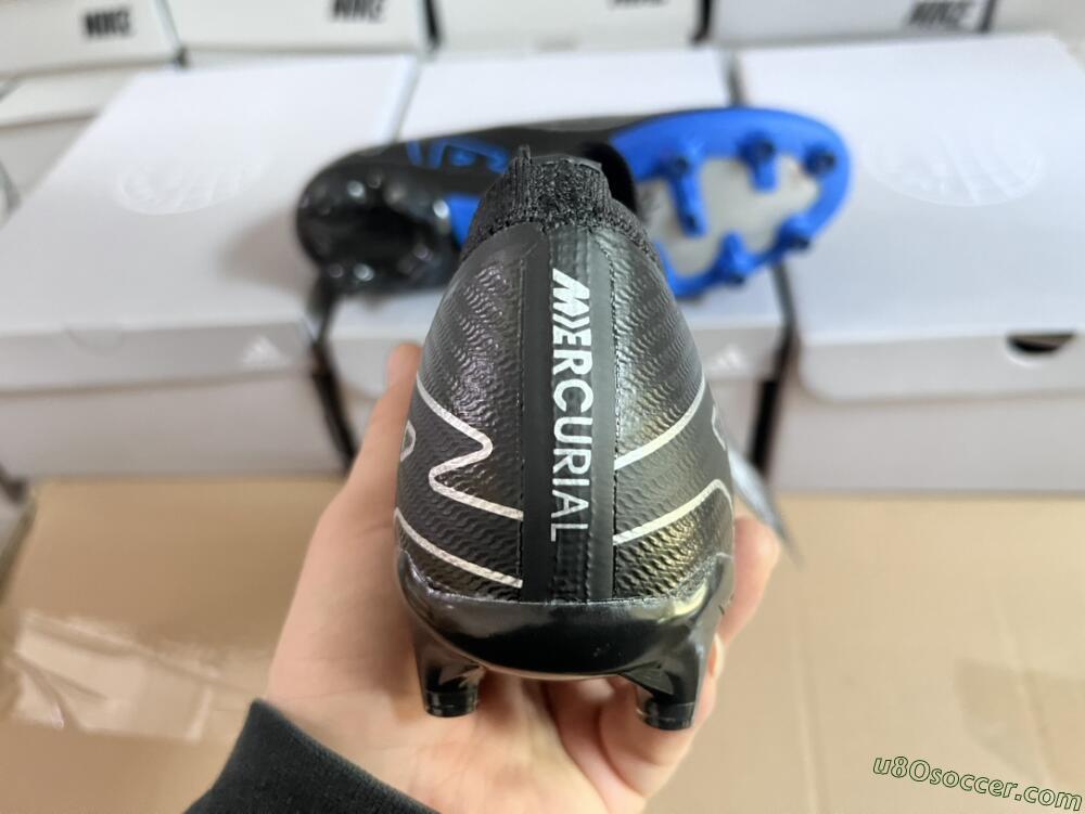 Nike Air Zoom Mercurial Vapor 15 Elite AG Artificial Grass Soccer Cleats - Black/Blue/White