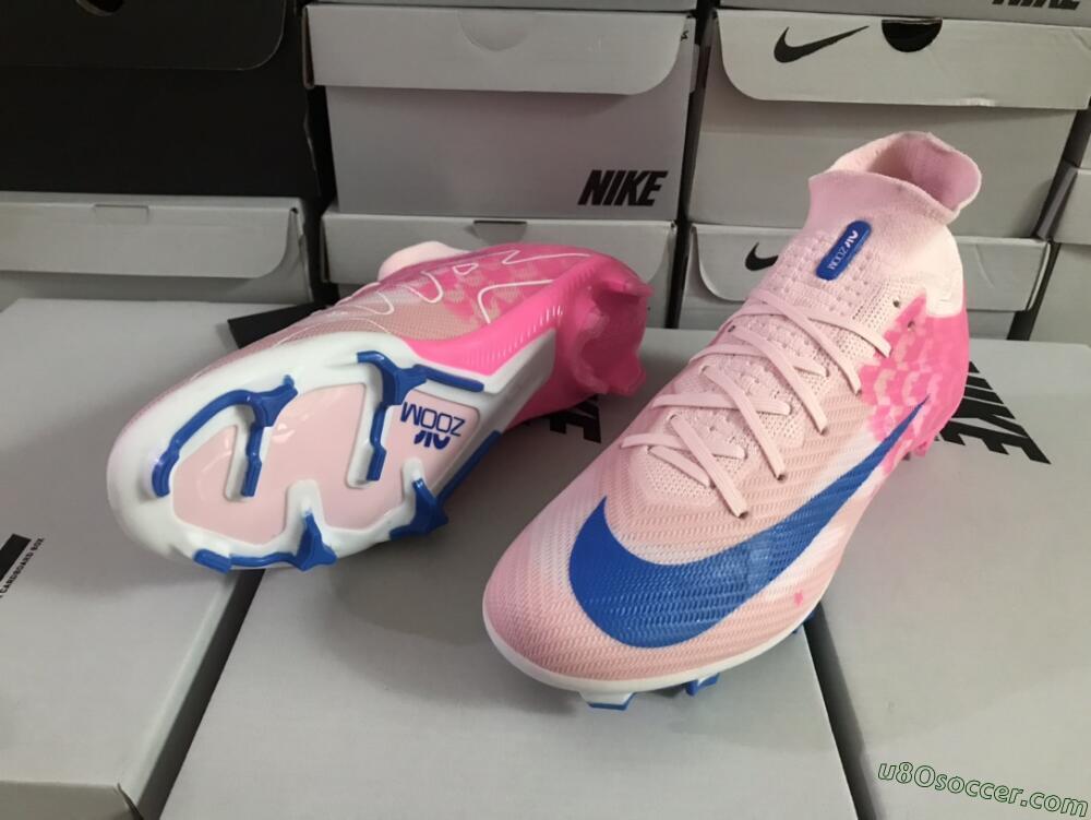 Nike Air Zoom Mercurial Superfly 9 Elite FG Firm Ground Soccer Cleats - Pink/Blue/White