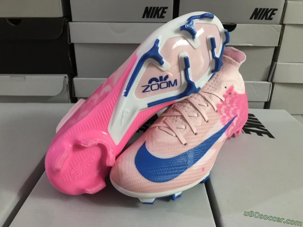 Nike Air Zoom Mercurial Superfly 9 Elite FG Firm Ground Soccer Cleats - Pink/Blue/White