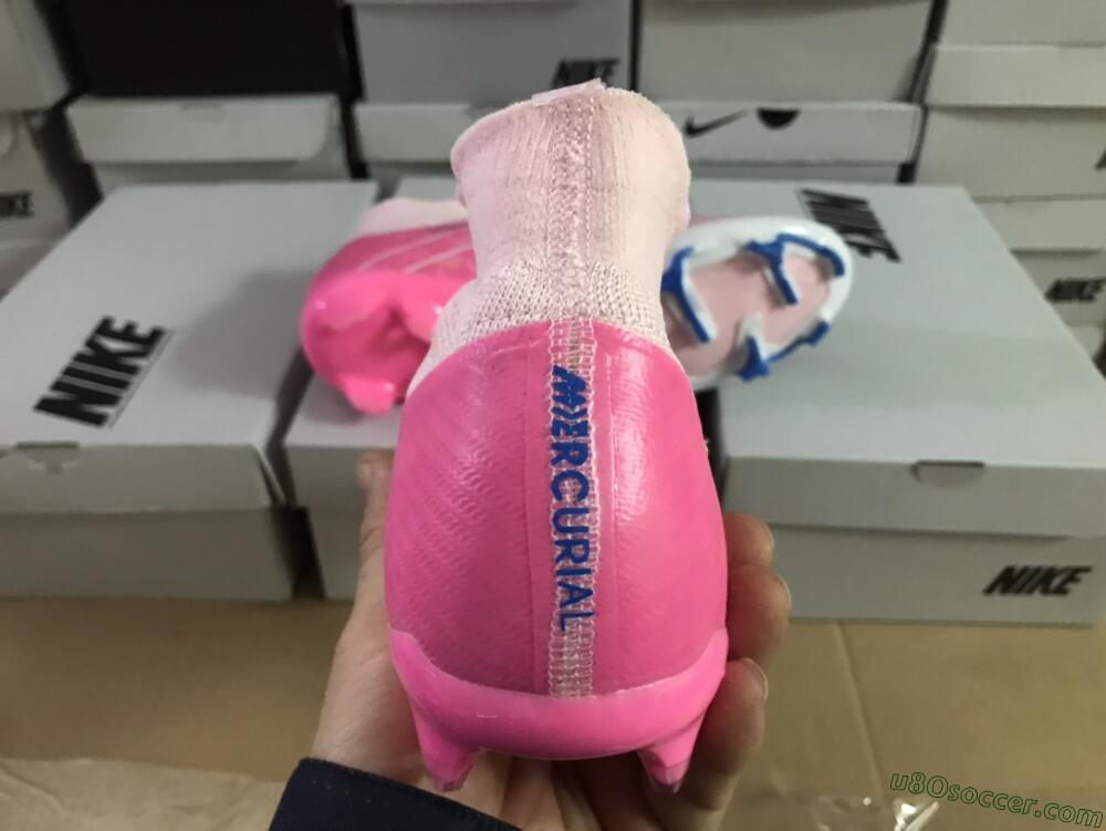 Nike Air Zoom Mercurial Superfly 9 Elite FG Firm Ground Soccer Cleats - Pink/Blue/White
