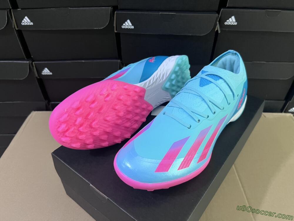 Adidas X Crazyfast.1 TF Artificial Turf Soccer Shoes - Jade/Pink/Purple