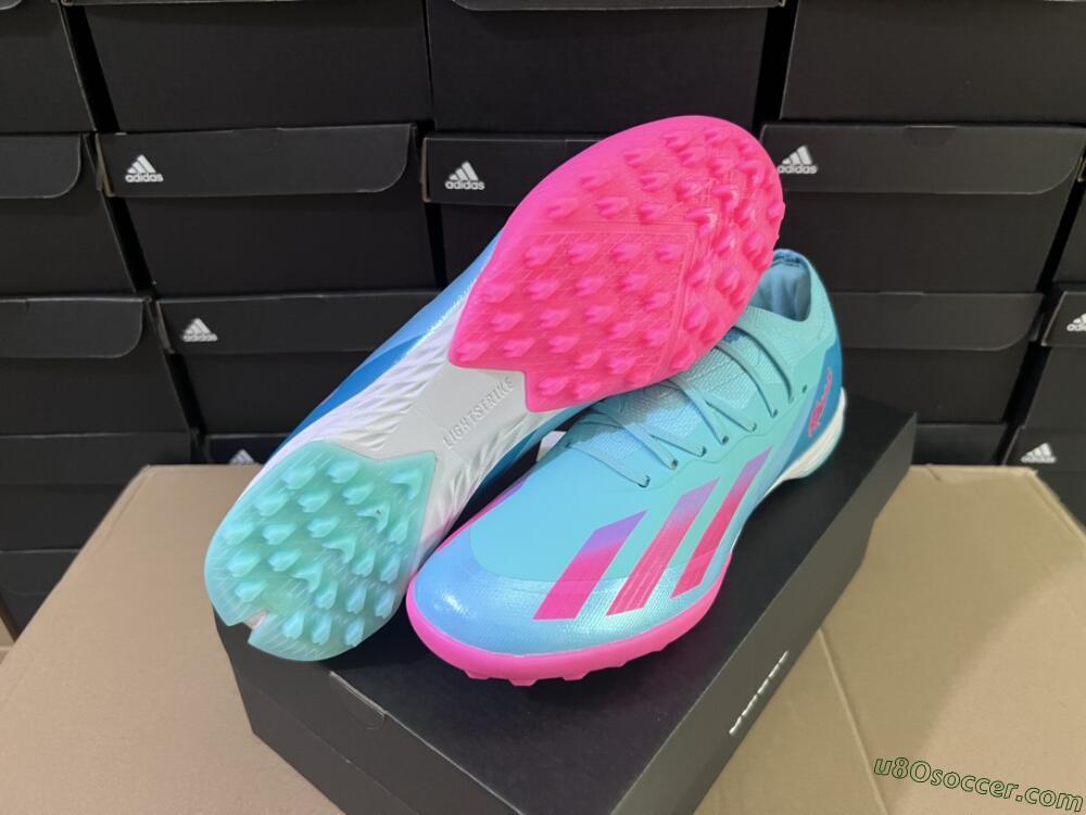 Adidas X Crazyfast.1 TF Artificial Turf Soccer Shoes - Jade/Pink/Purple