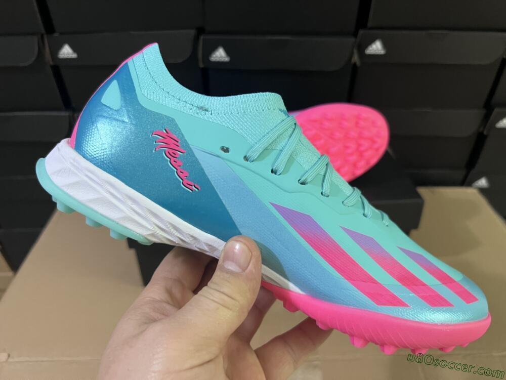 Adidas X Crazyfast.1 TF Artificial Turf Soccer Shoes - Jade/Pink/Purple