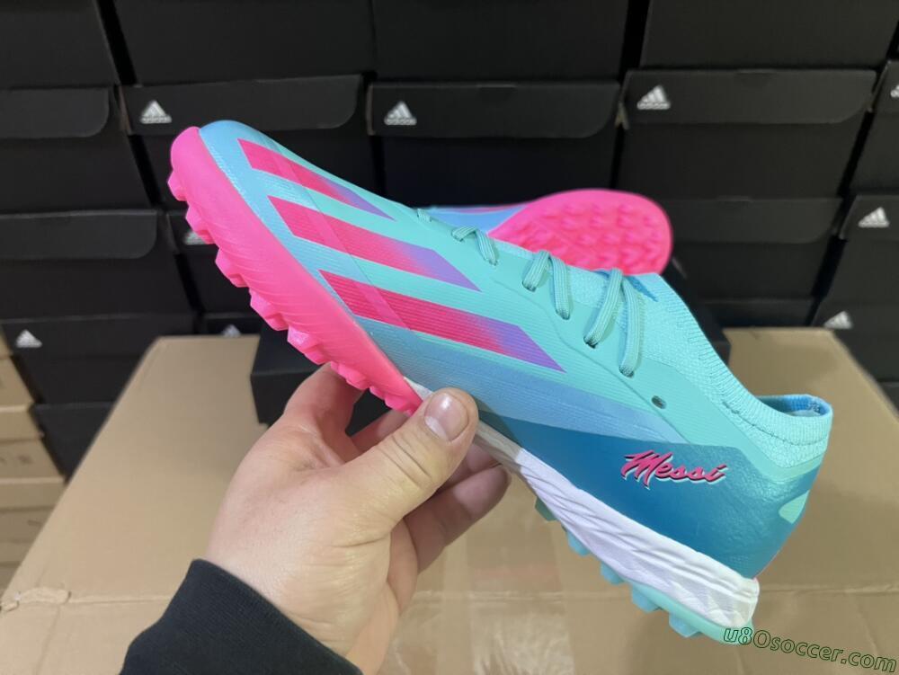 Adidas X Crazyfast.1 TF Artificial Turf Soccer Shoes - Jade/Pink/Purple