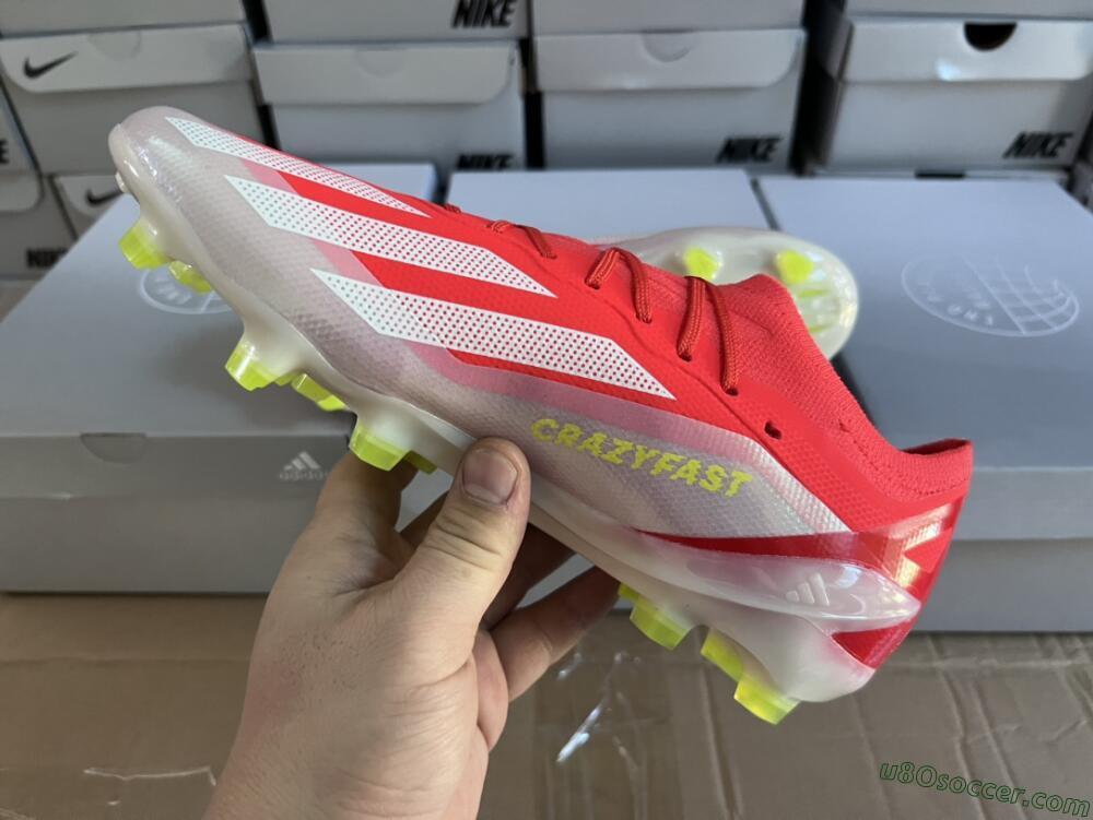 Adidas X Crazyfast.1 FG Firm Ground Soccer Cleats - Red/White/Yellow