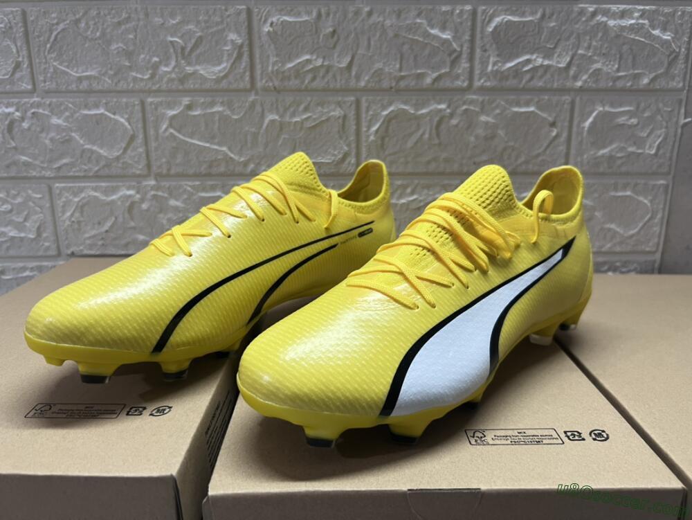 Puma Ultra Ultimate FG Firm Ground Soccer Cleats - Yellow/White/Black