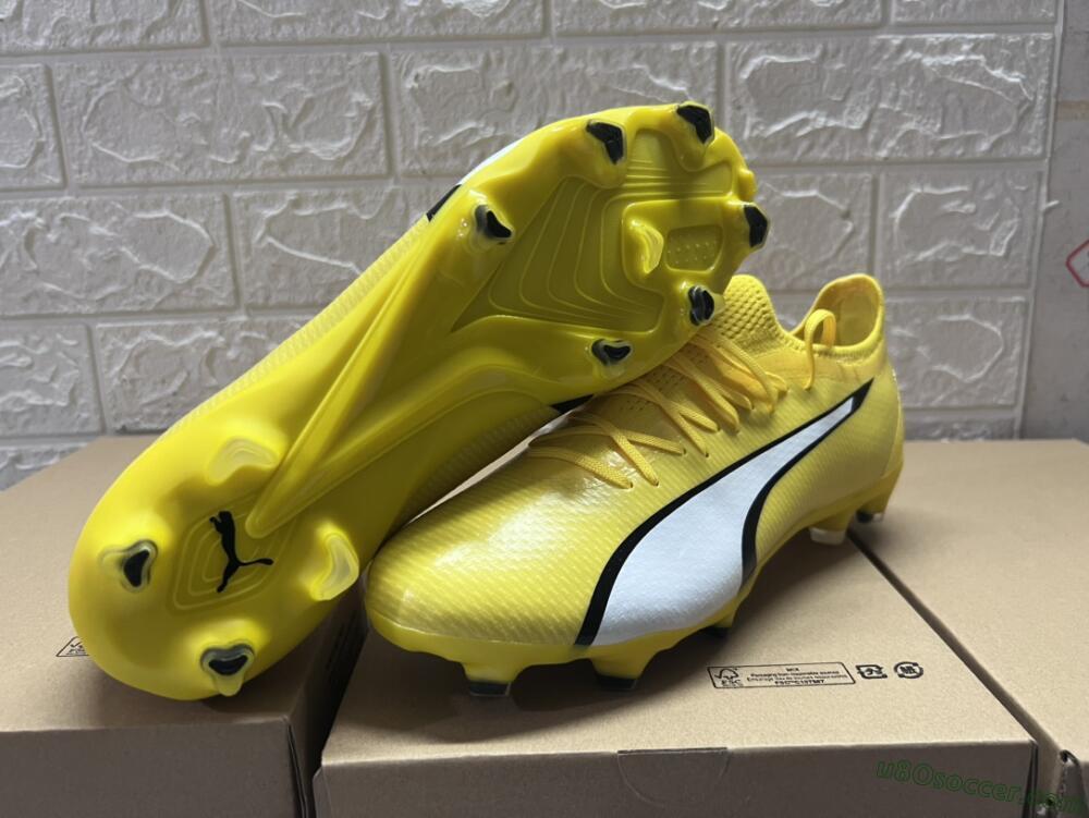 Puma Ultra Ultimate FG Firm Ground Soccer Cleats - Yellow/White/Black