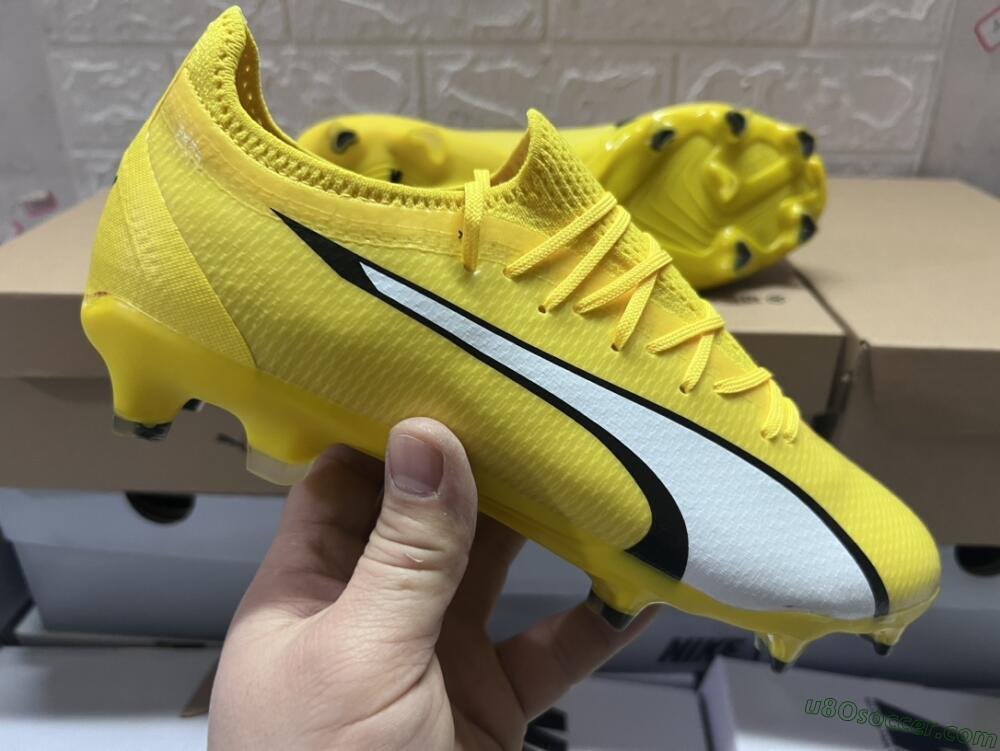 Puma Ultra Ultimate FG Firm Ground Soccer Cleats - Yellow/White/Black