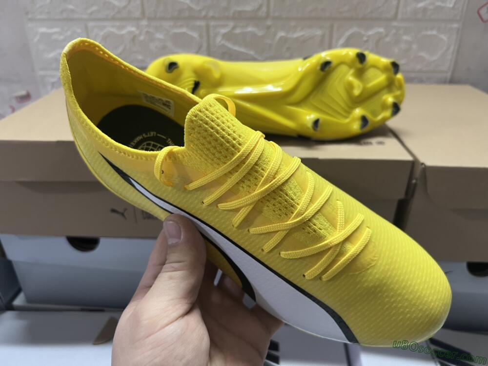Puma Ultra Ultimate FG Firm Ground Soccer Cleats - Yellow/White/Black