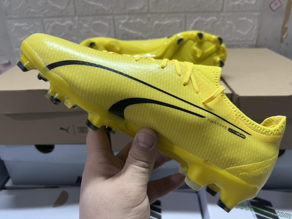 Puma Ultra Ultimate FG Firm Ground Soccer Cleats - Yellow/White/Black