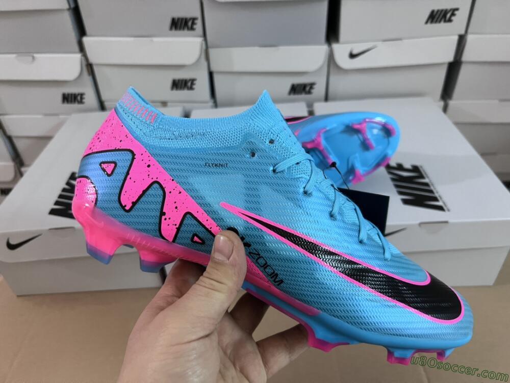 Nike Air Zoom Mercurial Vapor 15 Elite FG Firm Ground Soccer Cleats - Blue/Pink/Black