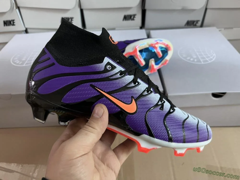 FG Firm Ground Soccer Cleats | Purple, Black, Orange, Gold