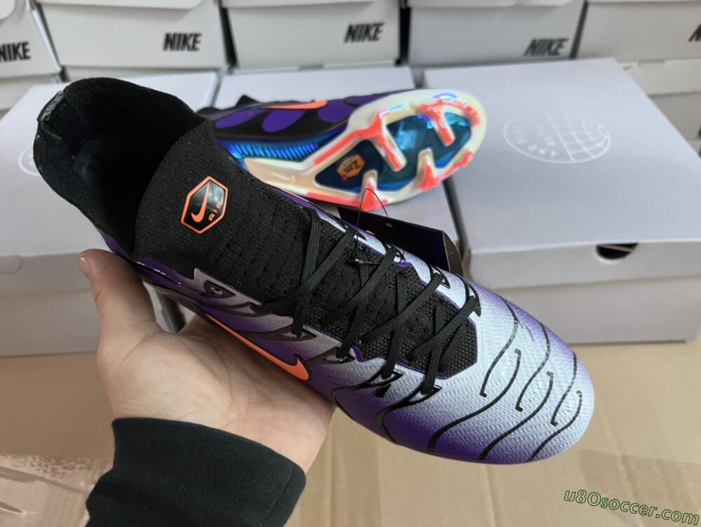 Nike Air Zoom Mercurial Superfly 9 Elite FG Firm Ground Soccer Cleats - Purple/Black/Orange/Gold