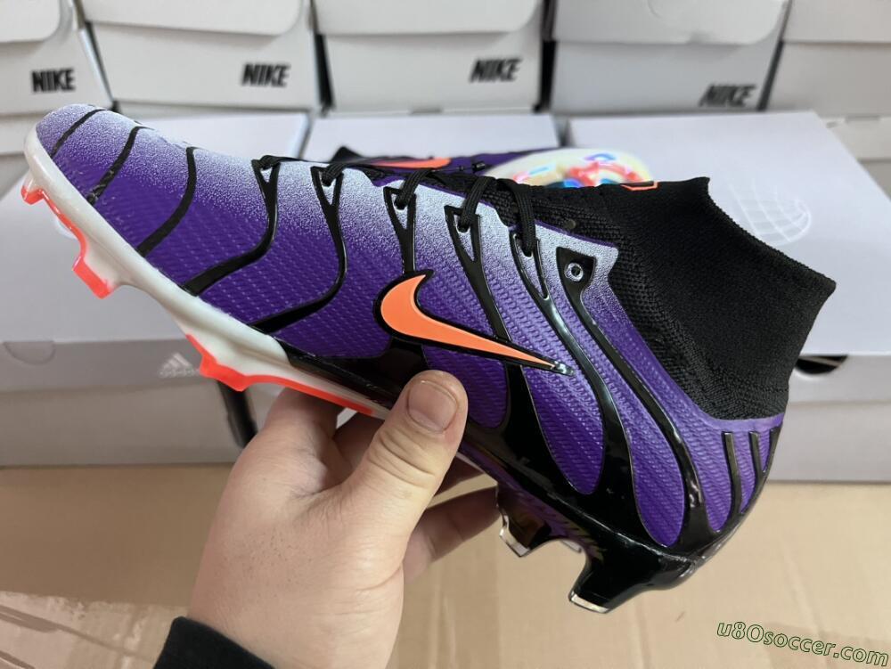 Nike Air Zoom Mercurial Superfly 9 Elite FG Firm Ground Soccer Cleats - Purple/Black/Orange/Gold