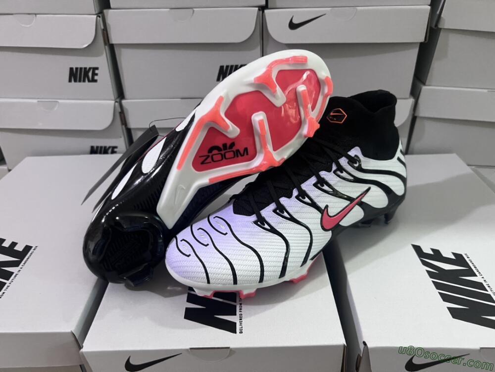 Nike Air Zoom Mercurial Superfly 9 Elite FG Firm Ground Soccer Cleats - White/Black/Red