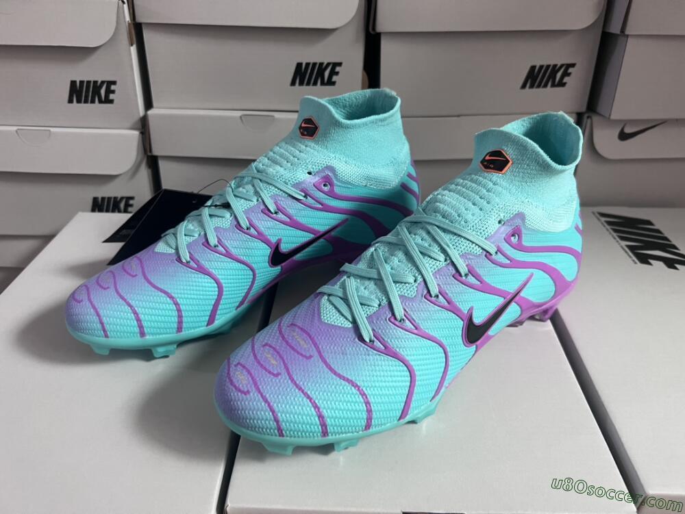 Nike Air Zoom Mercurial Superfly 9 Elite FG Firm Ground Soccer Cleats - Jade/Purple/Black