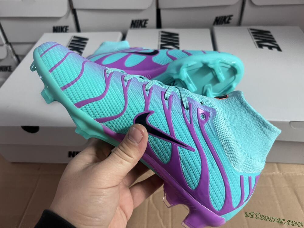 Nike Air Zoom Mercurial Superfly 9 Elite FG Firm Ground Soccer Cleats - Jade/Purple/Black