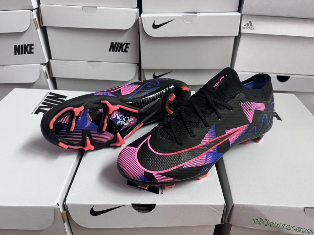 Nike Air Zoom Mercurial Vapor 15 Elite FG Firm Ground Soccer Cleats - Black/Purple/Pink