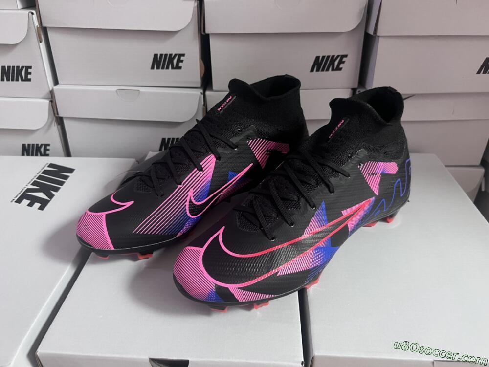Nike Air Zoom Mercurial Superfly 9 Elite FG Firm Ground Soccer Cleats - Black/Purple/Pink