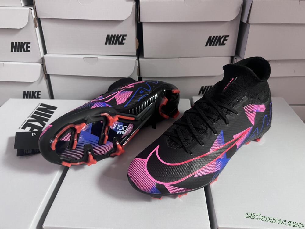 Nike Air Zoom Mercurial Superfly 9 Elite FG Firm Ground Soccer Cleats - Black/Purple/Pink