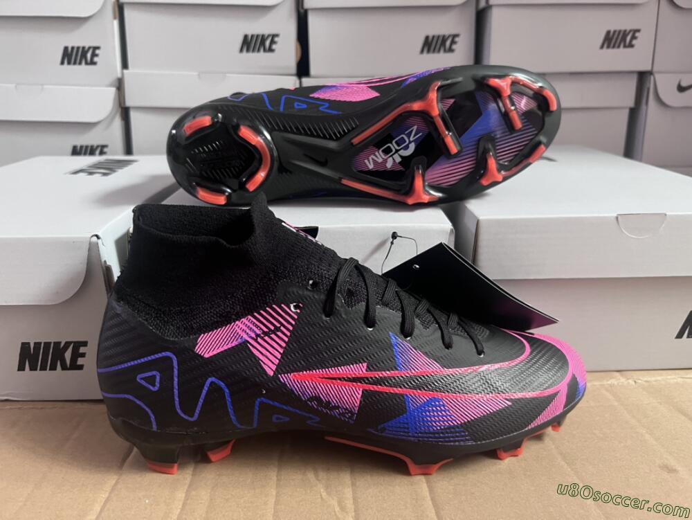 Nike Air Zoom Mercurial Superfly 9 Elite FG Firm Ground Soccer Cleats - Black/Purple/Pink