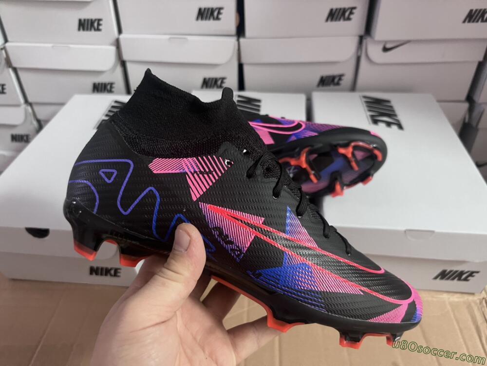 Nike Air Zoom Mercurial Superfly 9 Elite FG Firm Ground Soccer Cleats - Black/Purple/Pink