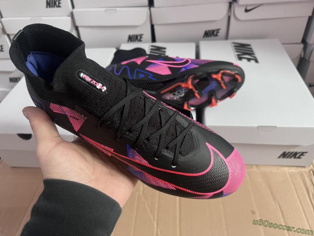 Nike Air Zoom Mercurial Superfly 9 Elite FG Firm Ground Soccer Cleats - Black/Purple/Pink