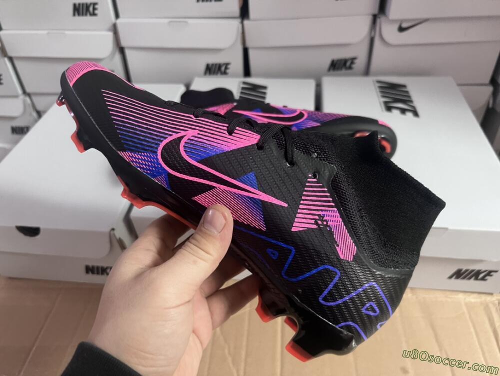 Nike Air Zoom Mercurial Superfly 9 Elite FG Firm Ground Soccer Cleats - Black/Purple/Pink