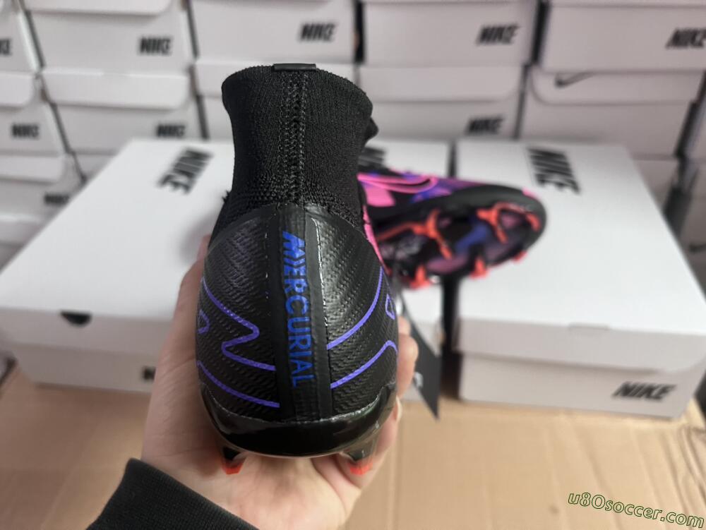 Nike Air Zoom Mercurial Superfly 9 Elite FG Firm Ground Soccer Cleats - Black/Purple/Pink