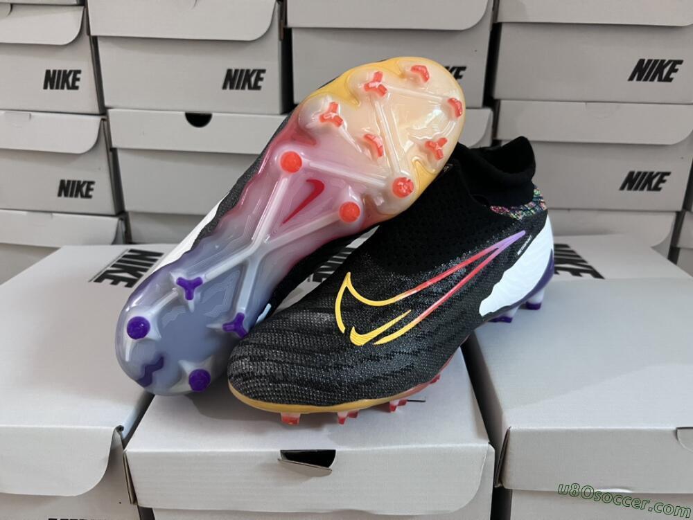 Nike Phantom GX Elite FG Firm Ground Soccer Cleats - Black/Yellow/Orange/Purple