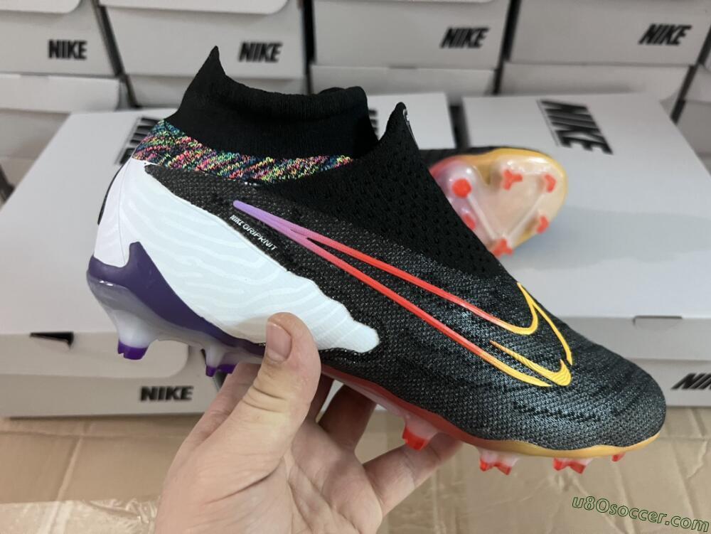 Nike Phantom GX Elite FG Firm Ground Soccer Cleats - Black/Yellow/Orange/Purple