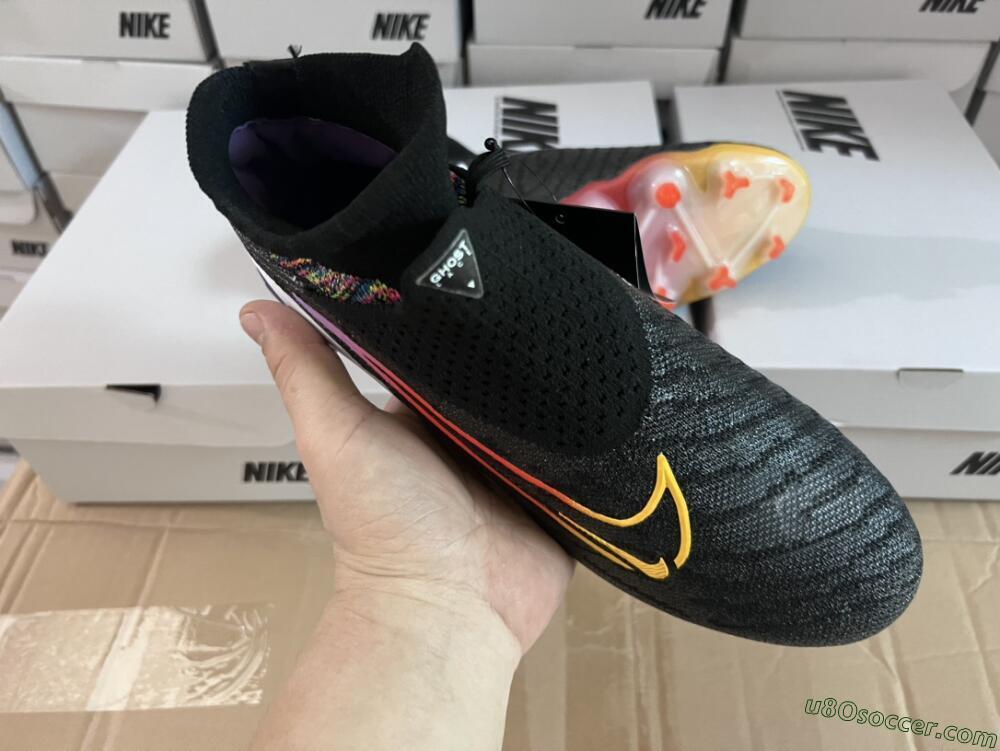 Nike Phantom GX Elite FG Firm Ground Soccer Cleats - Black/Yellow/Orange/Purple